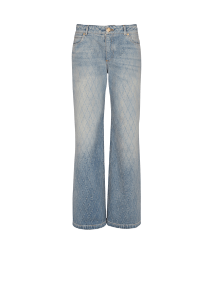 Diamond denim straight-fit jeans