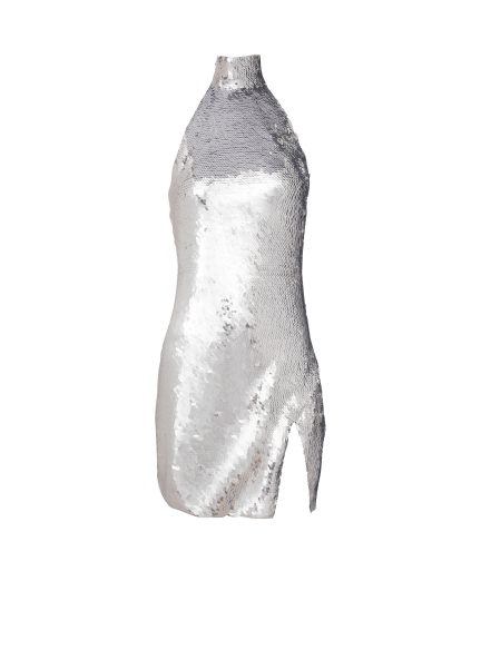 Short sequinned halterneck dress