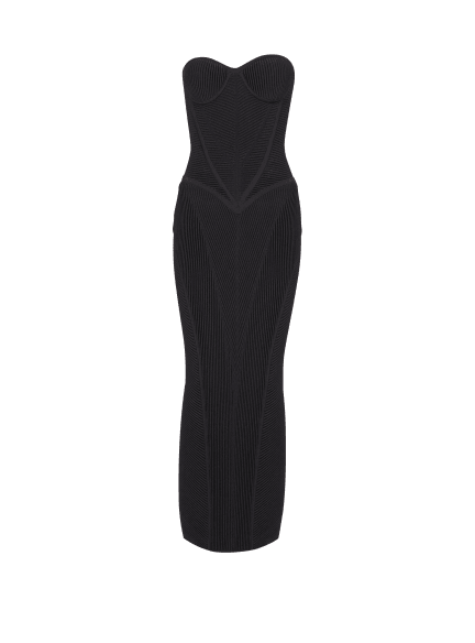 Long strapless knit dress