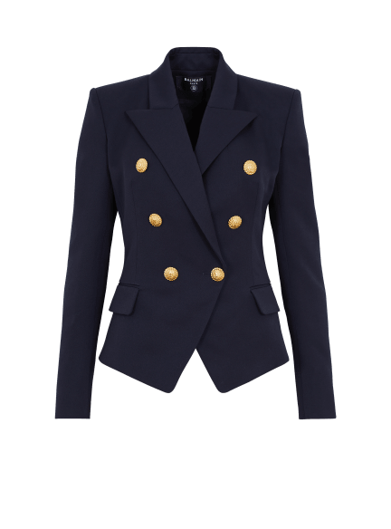 Fitted wool 6-button jacket