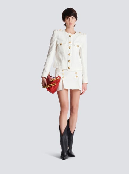 Cropped cotton canvas jacket