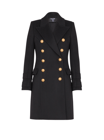 10-button wool and cashmere coat