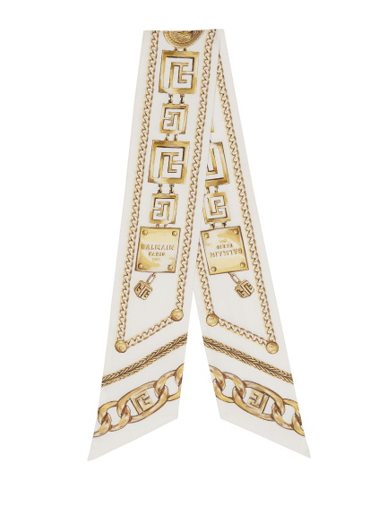 Bandana aus Seide mit Balmain Chaînes-Print