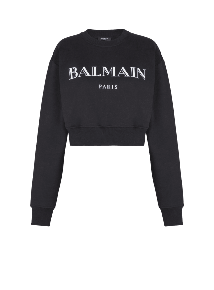 Sweatshirt mit Rundhalsausschnitt und Balmain-Print