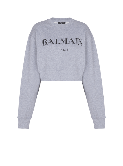 Sweatshirt mit Rundhalsausschnitt und Balmain-Print