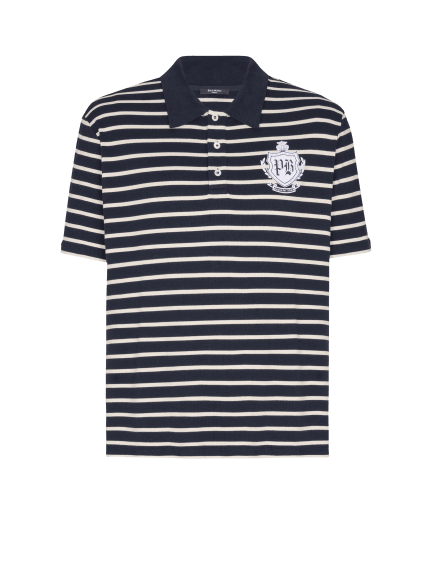 Striped College Emblem polo