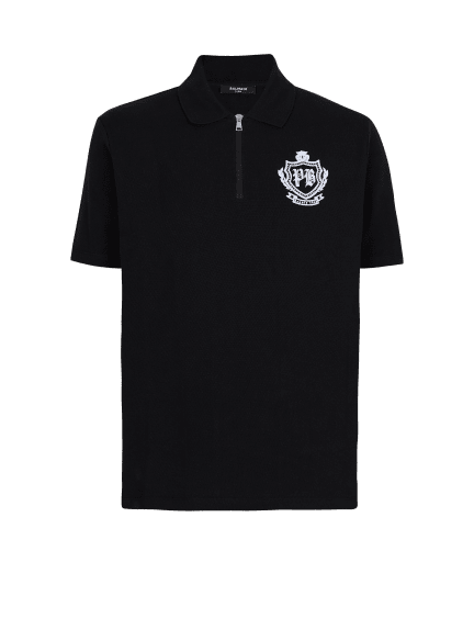 Short-sleeved College Emblem polo