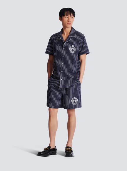 Striped poplin pyjama shirt