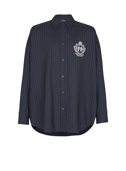 Striped wool College Emblem shirt
