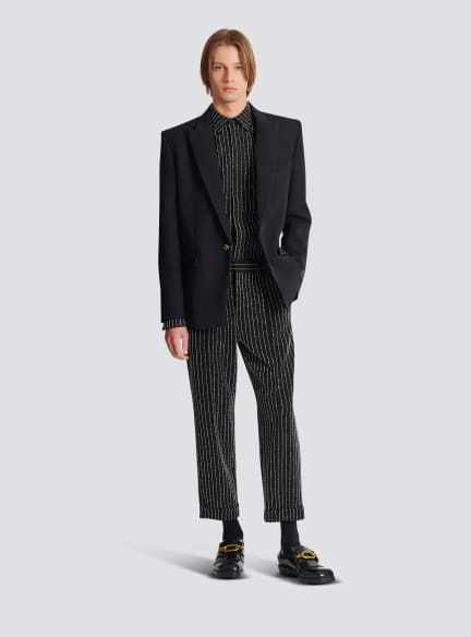 Cotton shirt with crystal stripes