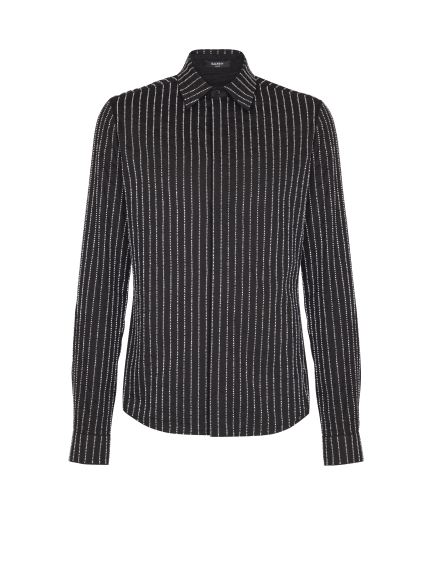 Cotton shirt with crystal stripes