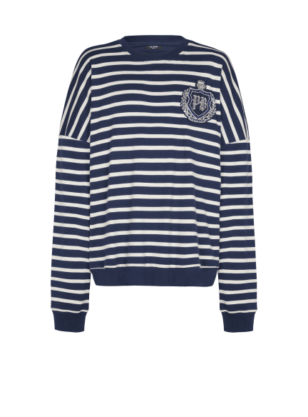 Cotton College Emblem sweatshirt with Breton stripes