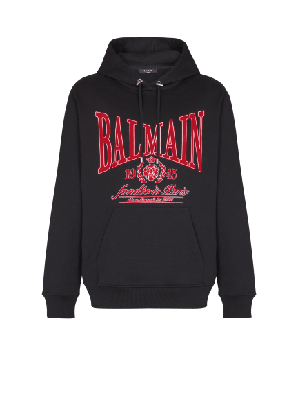Flocked Balmain College hoodie
