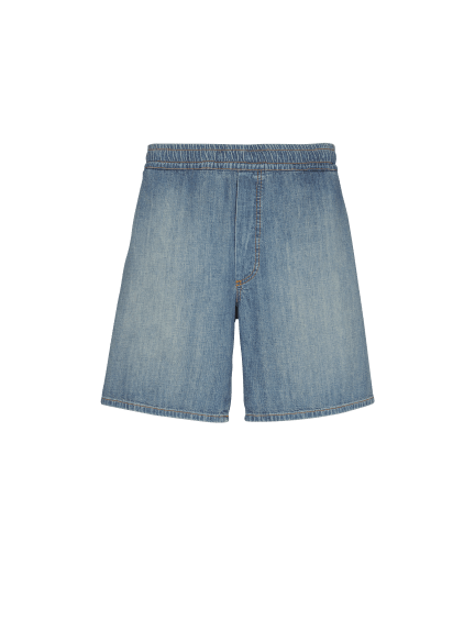 Faded denim shorts