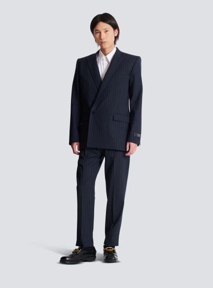 Wool pinstripe blazer