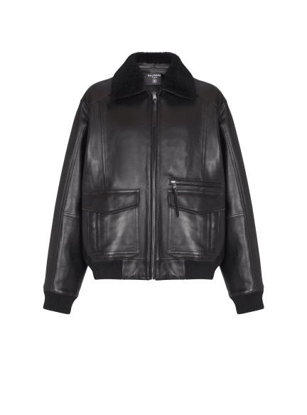 Lambskin aviator bomber jacket