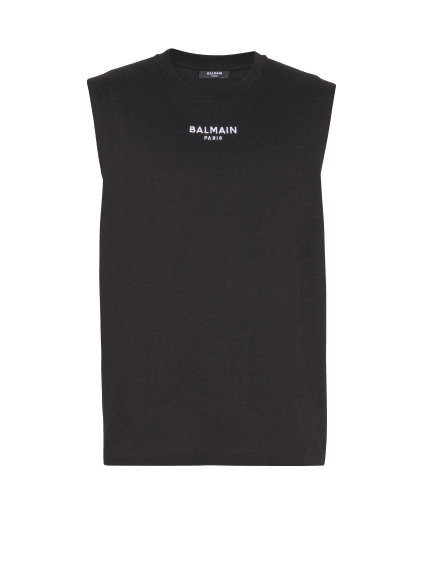 Tanktop mit Balmain Paris-Stickerei