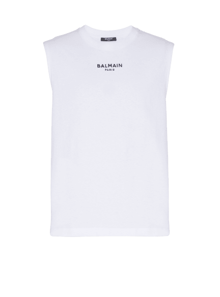 Tanktop mit Balmain Paris-Stickerei