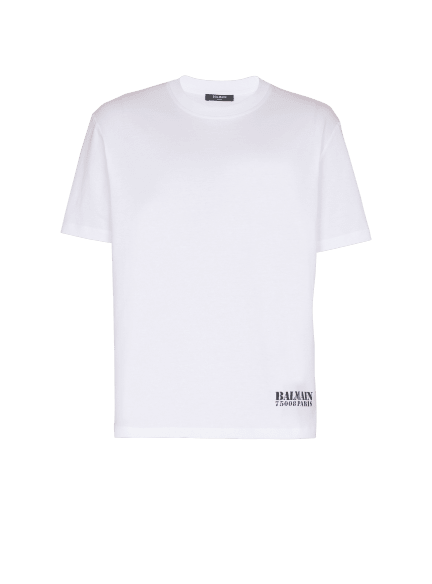 T-Shirt mit Small Balmain Stamp-Print