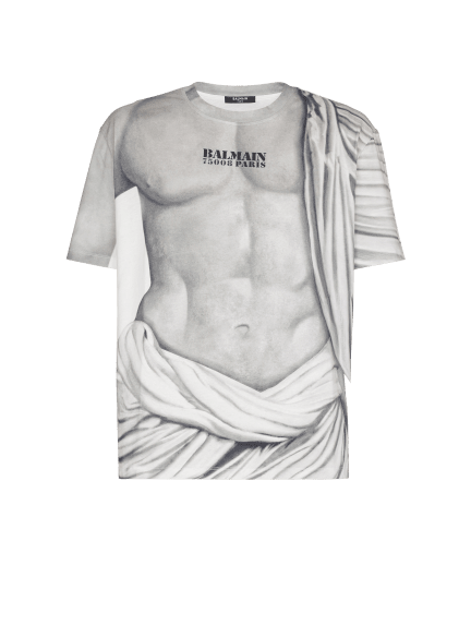 T-Shirt mit aufgedrucktem Statue-Logo