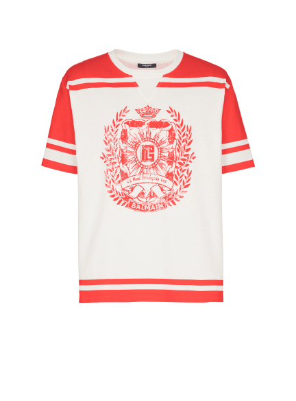 Varsity T-Shirt mit Balmain Écusson-Print