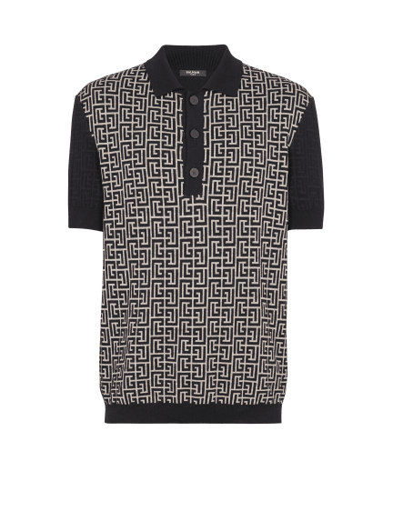 Monogram knit polo shirt 