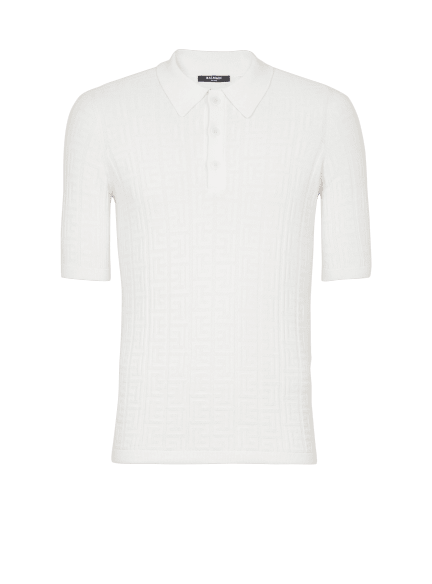 Monogram knit polo shirt