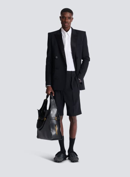 Balmain Écusson embroidered poplin shirt