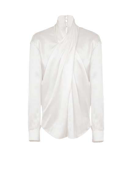 Crossed Fluid Silk Shirt