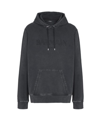 Kapuzenpullover mit Balmain Vintage-Stickerei