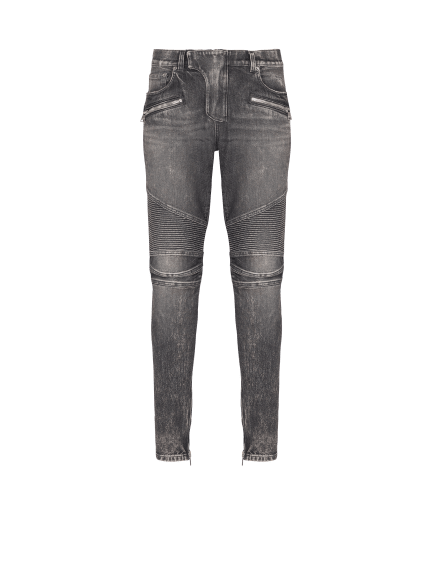 Slim-fit biker trousers in denim