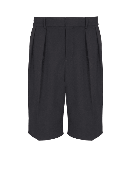 Grain de poudre pleated Bermuda shorts