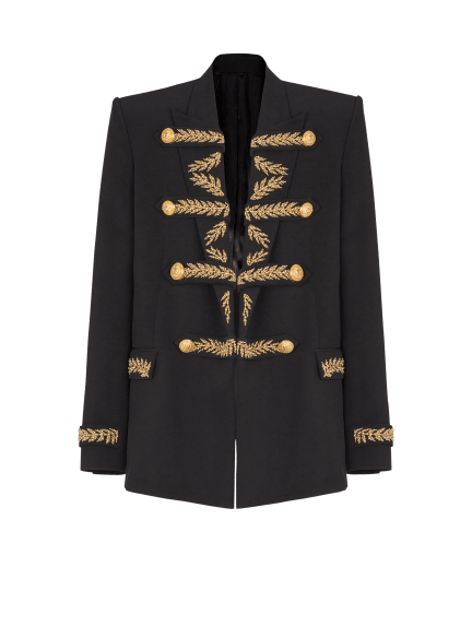 Embroidered crepe jacket