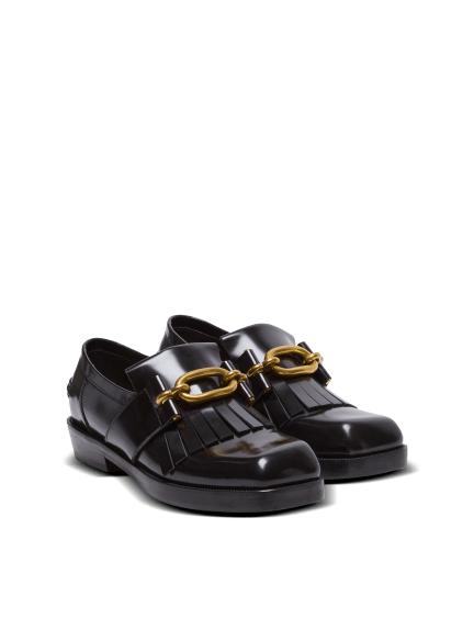 Sync glazed leather loafers