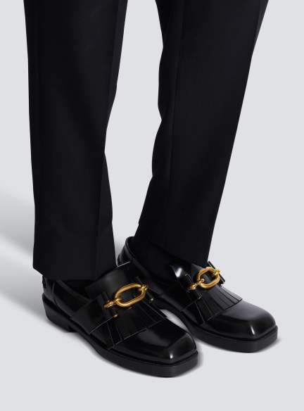 Sync glazed leather loafers