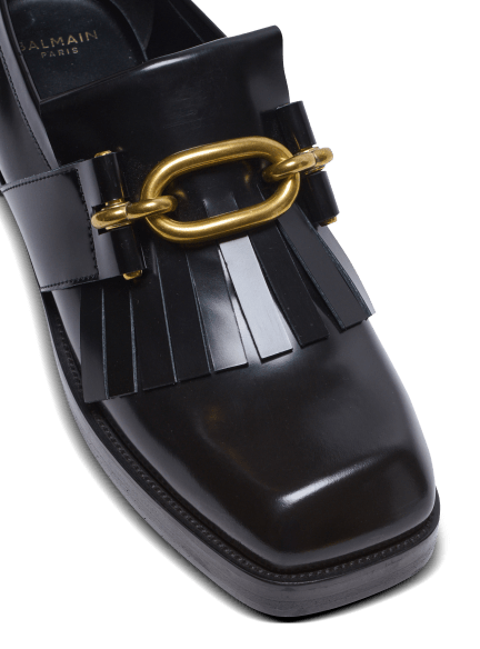 Sync glazed leather loafers