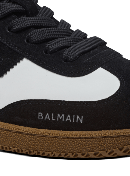 Balmain Swan trainers in calfskin and suede