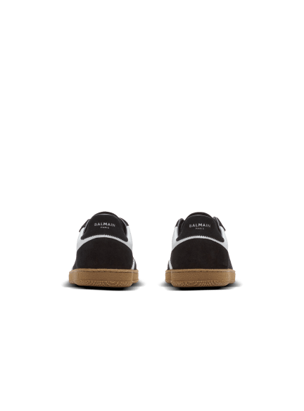 Balmain Swan trainers in calfskin and suede