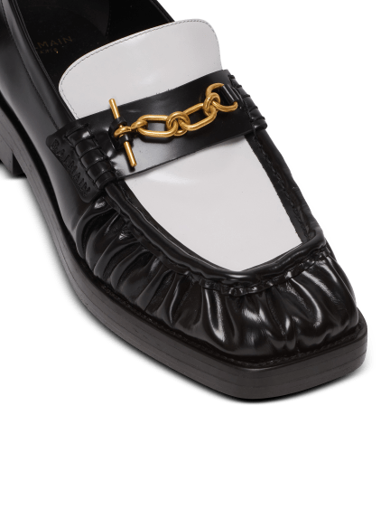 Sync glazed leather loafers