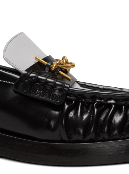 Sync glazed leather loafers