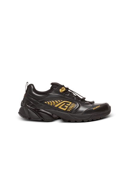 Cosmic Dust glazed leather trainers