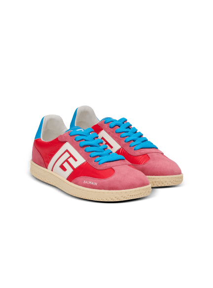 Balmain Swan suede and nylon trainers