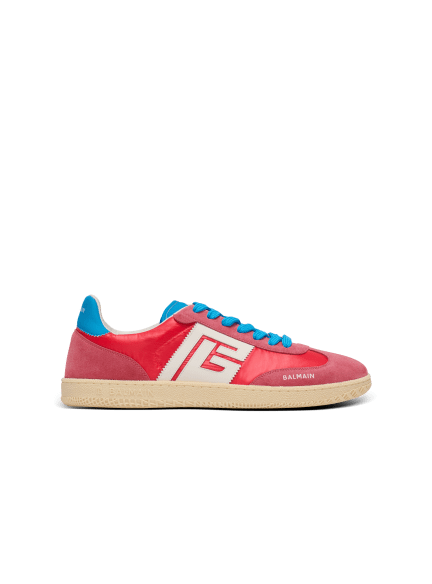 Balmain Swan suede and nylon trainers