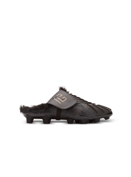 Half Time faux fur-lined mules with technical fabrics 
