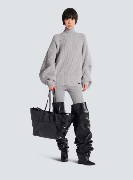 Track Zips calfskin tote bag
