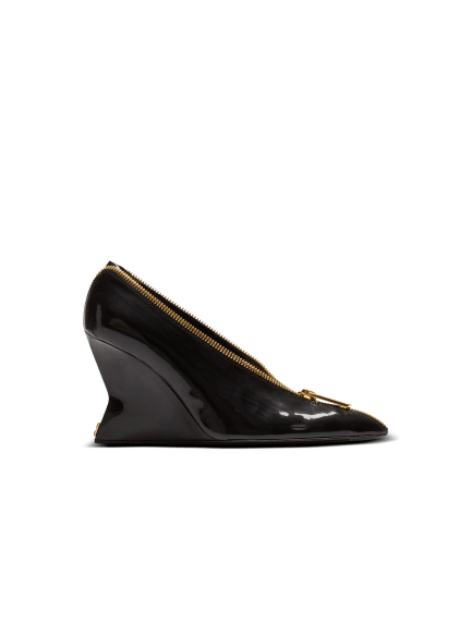 Zip Wedge pumps in patent leather