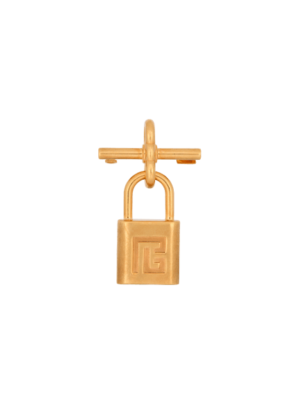 Brass Pulse padlock brooch