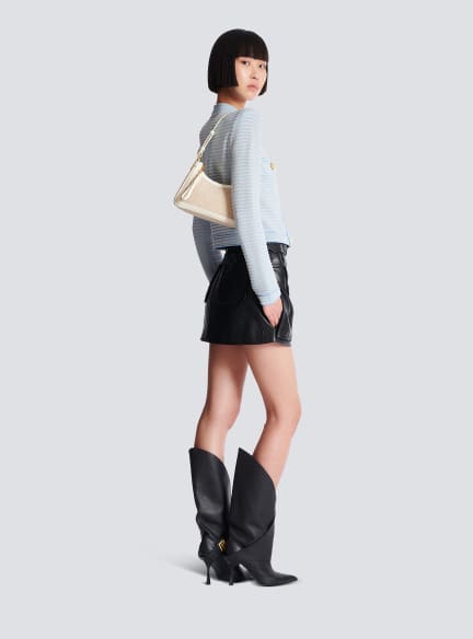 B-Army Shoulder bag in monogrammed jacquard canvas and leather