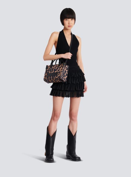 B-Army Small leopard print canvas tote bag