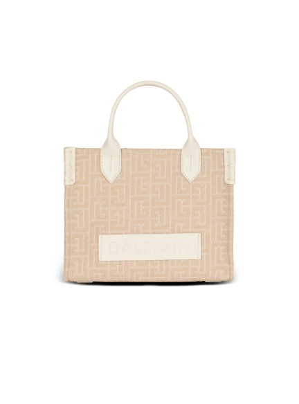 B-Army Small monogrammed canvas and leather tote bag